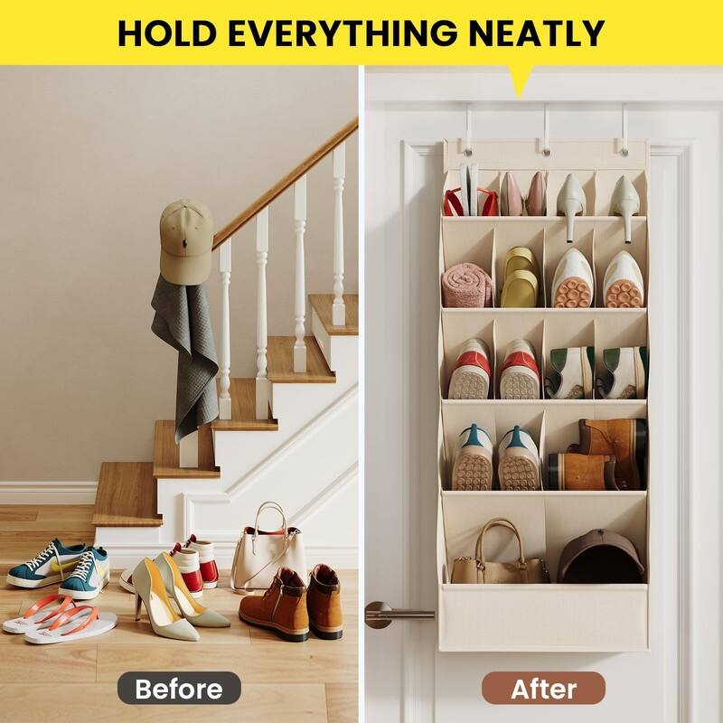 Hanging Shoe Organizers with 15 Large Pocket