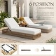 preview thumbnail 2 of 112, Patio Recline Chairs Adjustable Chaise Lounge with Cushions (Set of 2)