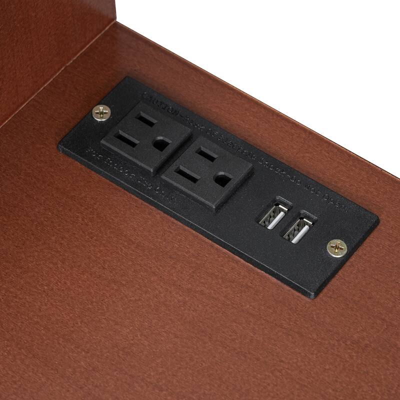 2-Piece Bedroom Set Includes Dressing Table & Upholstered Stool, Makeup Vanity Desk with Charging Station, Drawers & Cabinet