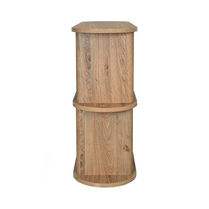 Studio London Low and Tall Oak Wood Effect Bookcase with Compact 2-Shelf Design