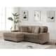 118.4"W Plush Modular Sectional Sofa with Pillows - 2 Piece Brown - Left Facing