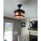 preview thumbnail 7 of 11, 36" Industrial Retractable 3-Blade Ceiling Fan Chandelier with Remote - 36-in