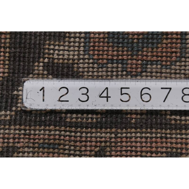 All-Over Floral Oushak Indian Area Rug Hand-Knotted Wool Carpet - 9'1" x 11'8"