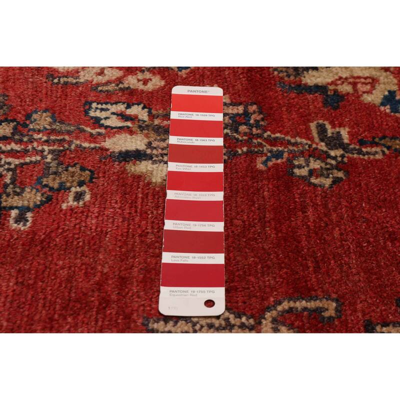 ECARPETGALLERY Hand-knotted Andelz Red Wool Rug - 3' 5" x 9' 8"