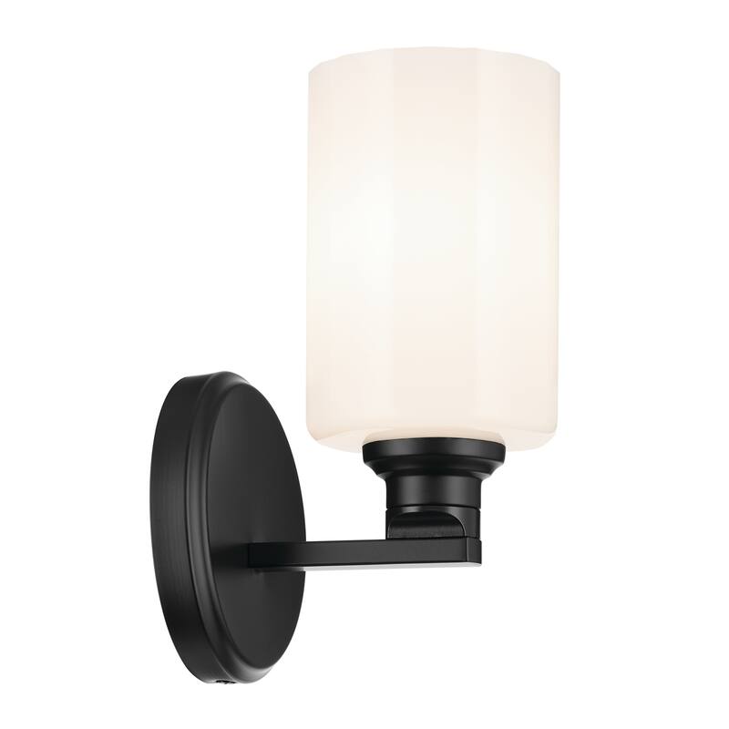 Kichler Lighting Gioe 9.5" 1-Light Wall Sconce with Opal Glass in Black