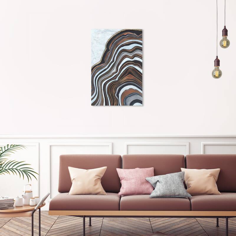 Wynwood Studio Canvas Abstract Textured Geode Gray and Modern & Contemporary Wall Art Canvas Print - 20 x 30