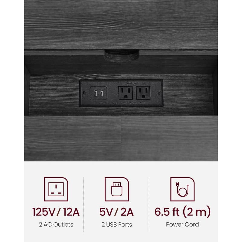 Charging Console Table with Outlets and USB Narrow Entryway Table for Hallway or Living Room