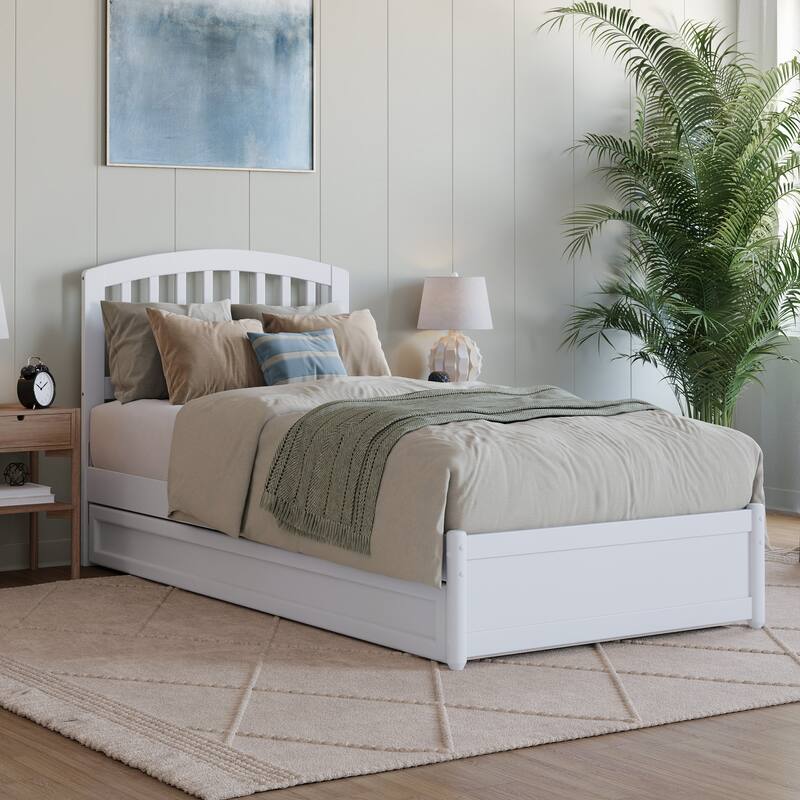 Lucia Platform Bed with Panel Footboard and Twin XL Trundle