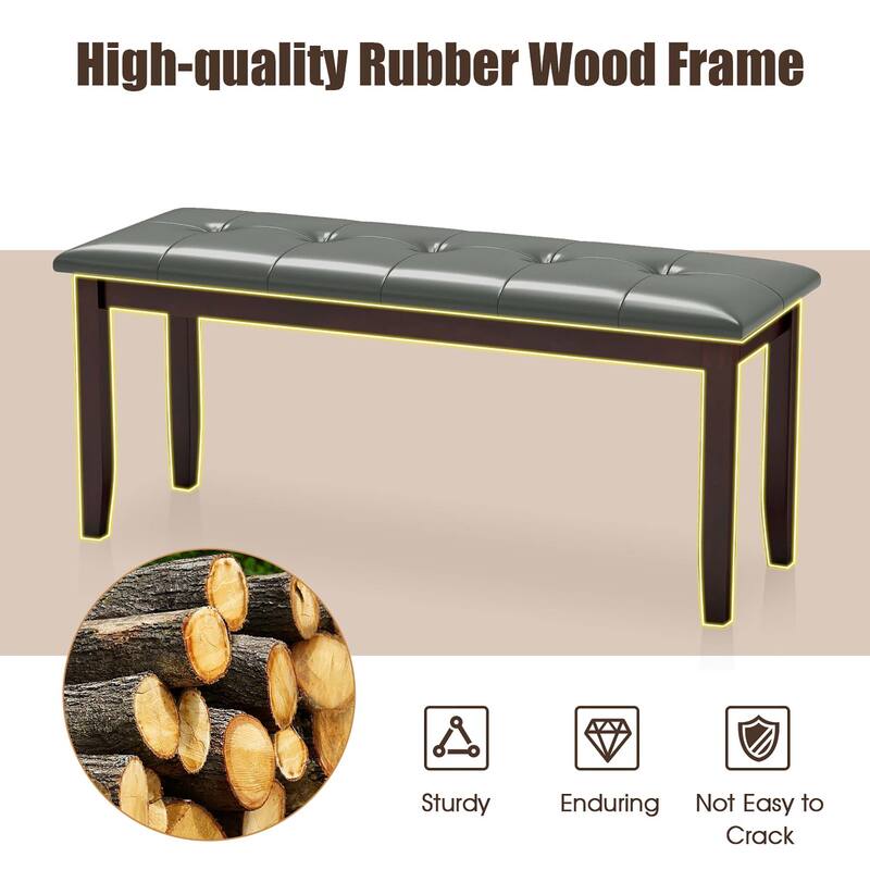 Gymax 2PCS Upholstered Dining Bench w/ Comfortable Padded Seat &