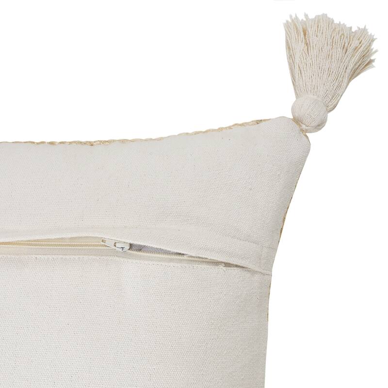 Sevita Natural Jute Throw Pillow with Tassels