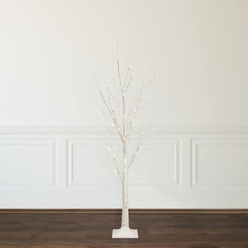 4' LED Lighted White Birch Christmas Twig Tree