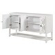 preview thumbnail 17 of 18, Antique White Sideboard Storage Cabinet with Mirrored Doors & Open Storage Shelf, Console Table Display Case for Living Room