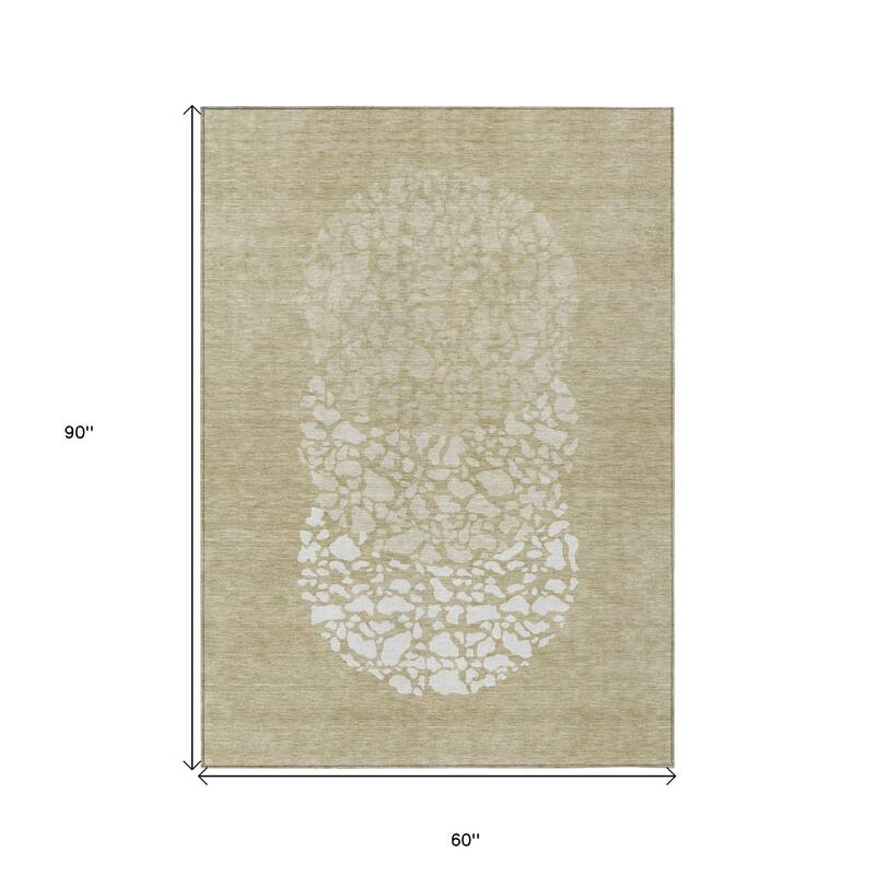 HomeRoots Abstract Transitional Rectangle Outdoor Rug