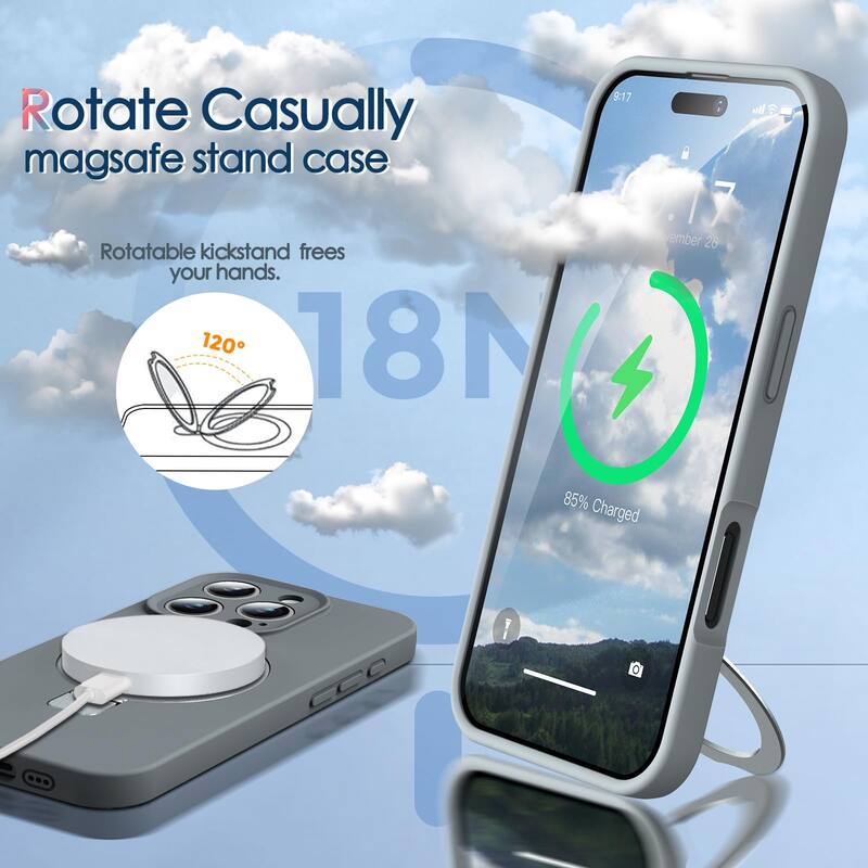 iPhone 16 Pro Max Case, Liquid Silicone,Moisturizing Factor,Extreme Soft Slim Phone Case with Stand Compatible with MagSafe 6.9"