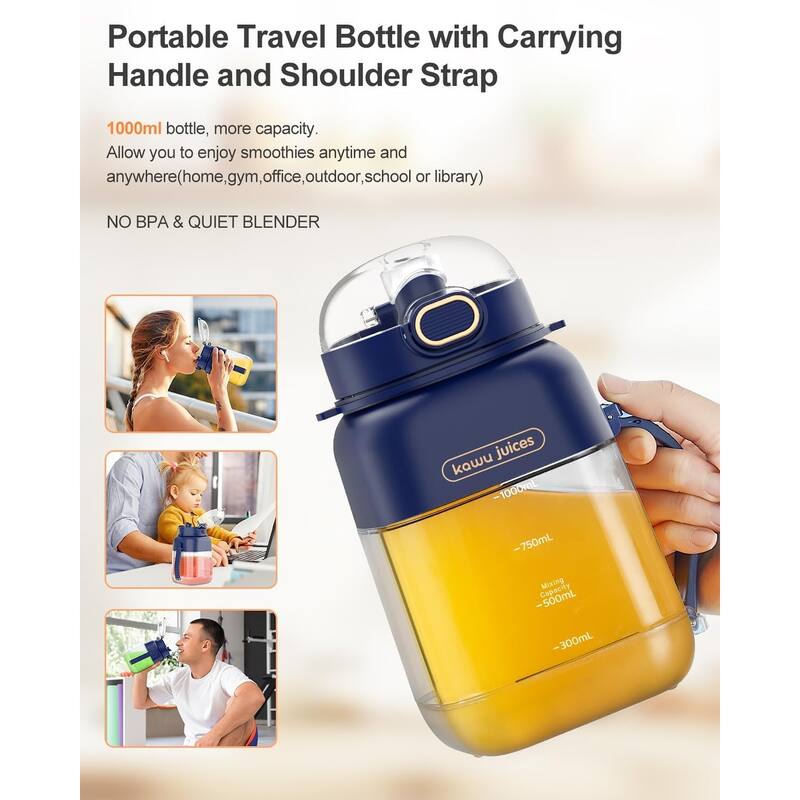 Portable USB-C Blender - Leakproof, BPA-Free, with Strap