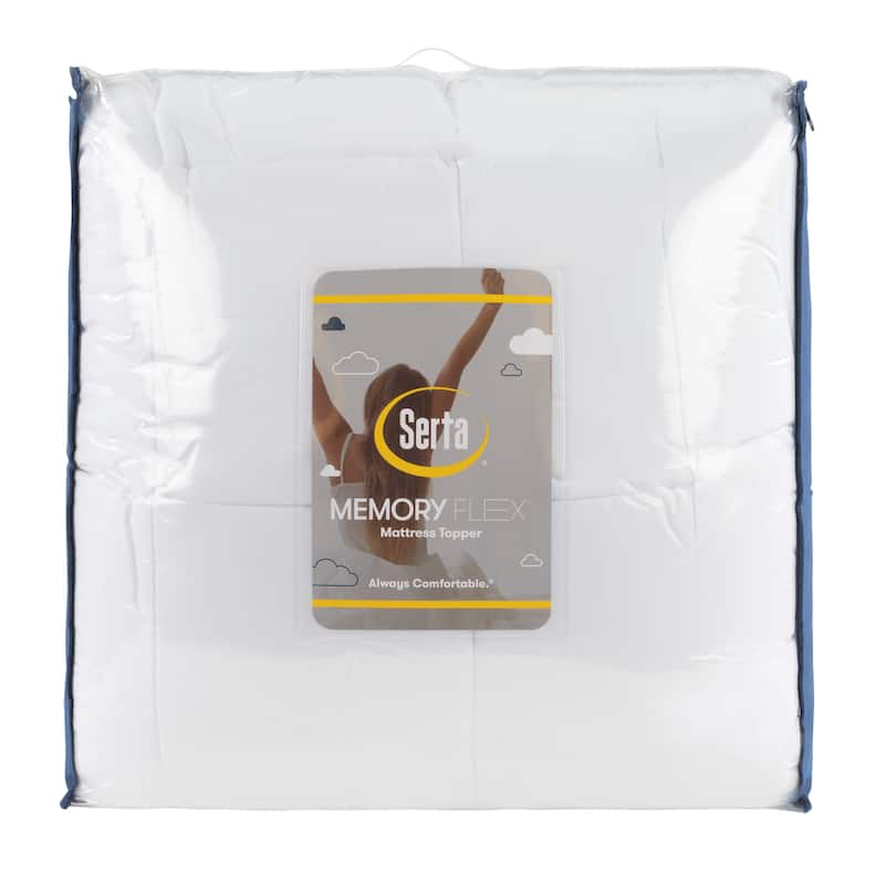 Serta Memory Flex Mattress Topper with 2 In Down Alternative Pillow Top Gusset - White