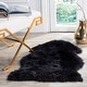 preview thumbnail 5 of 96, SAFAVIEH Handmade Natural Sheepskin Leanca 3.4-inch Thick Rug 2' x 3' - Midnight Black