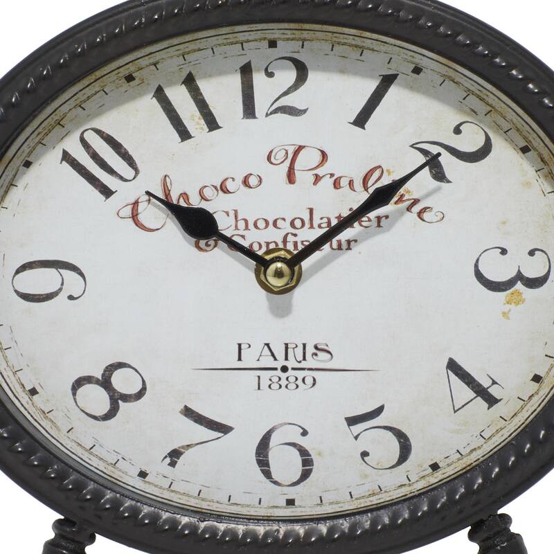 Black Metal Ring Top Decorative Clock (Set of 4)