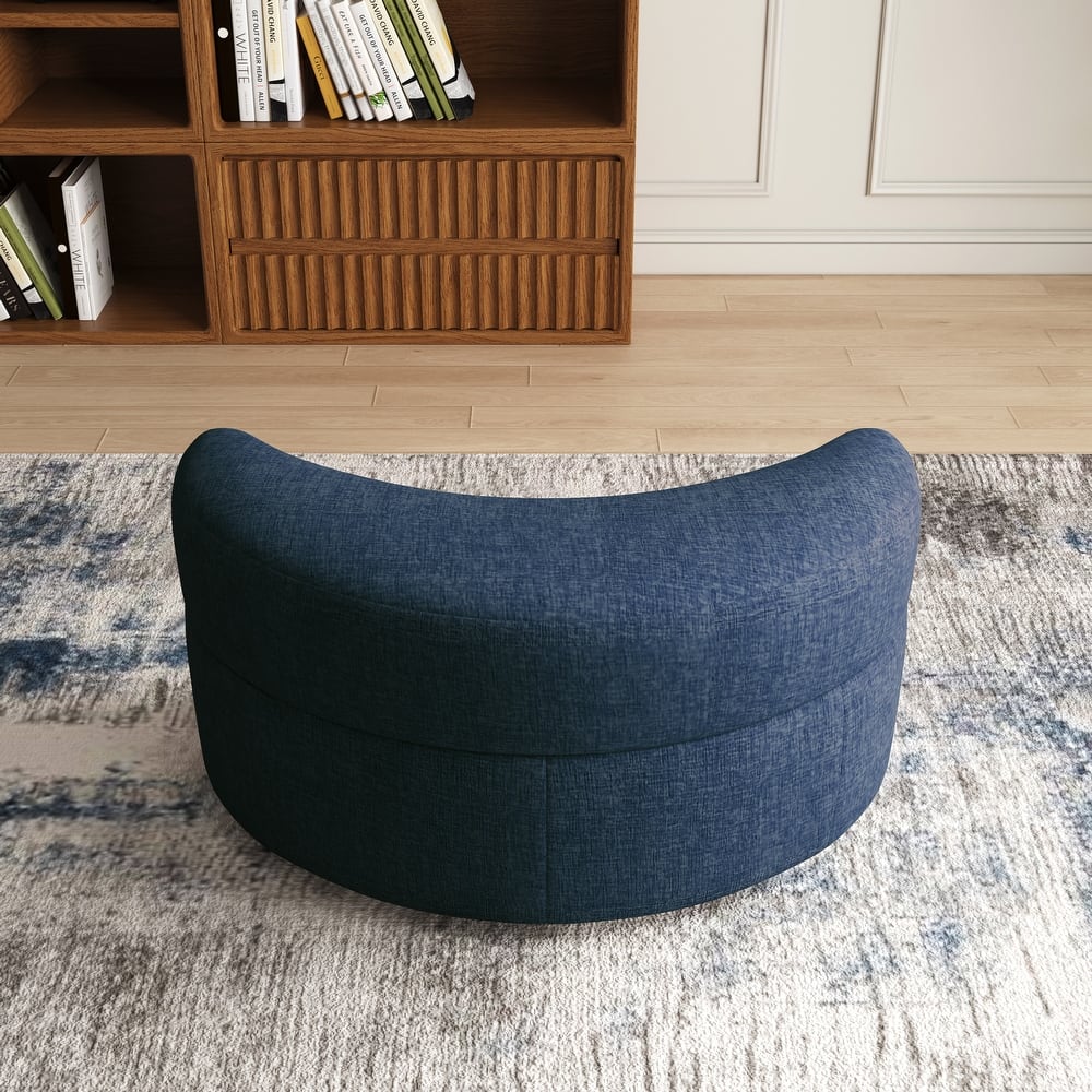 Moon Crescent Storage Upholstered Ottoman