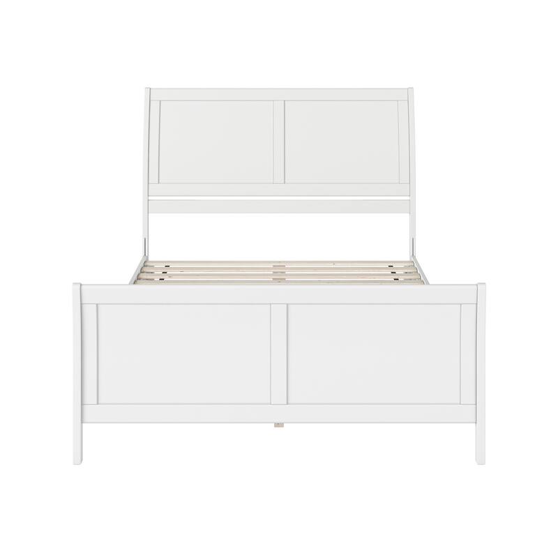 Valencia Solid Wood Low Profile Sleigh Platform Bed with Matching Footboard