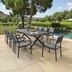 preview thumbnail 1 of 20, 11PC Outdoor Patio Aluminum X-Frame Dining Set Table with Stackable Chairs Umbrella Hole