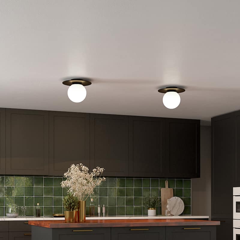 Amma 12" Wide Flush Mount with Glass Shade