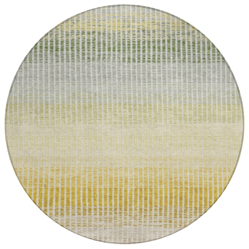 Machine Washable Indoor/ Outdoor Contemporary Stripes Chantille Rug