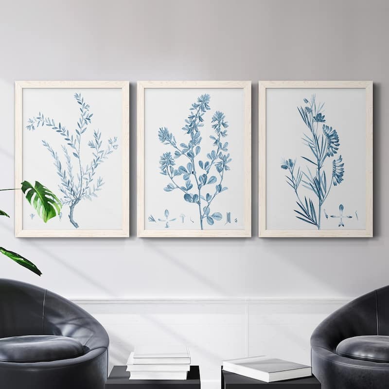 Antique Botanical in Blue VII-Premium Framed Canvas - Ready to Hang - Multi-Color