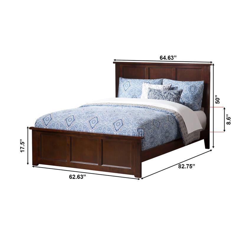 Madison Queen Platform Bed with Matching Footboard in Walnut