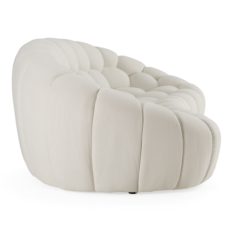 Divani Casa Yolonda Modern Curved Off-White Fabric Sofa