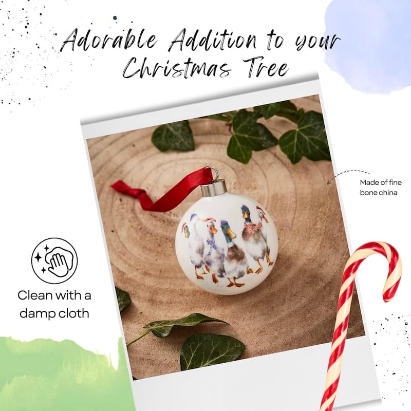 Royal Worcester Wrendale Designs Christmas Bauble