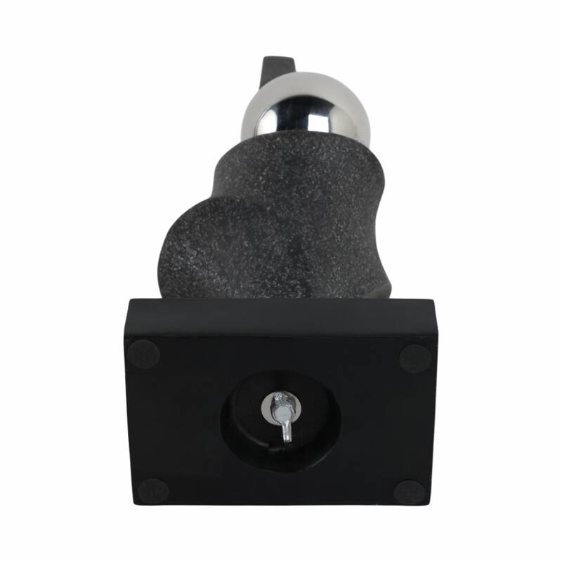 Resin Metal Decorative Object with Sphere Modern Accent - 18" Black - 6" x 6" x 18"