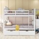 preview thumbnail 5 of 10, Multifunctional Bunk Bed with Storage,Full over Full Bunk Bed with Drawers and Ladder for Bedroom, Guest Room Furniture