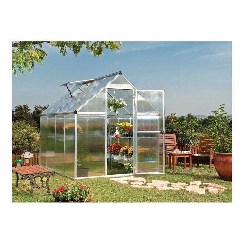 Palram - Canopia Outdoor Mythos 6' x 8' Greenhouse - Silver