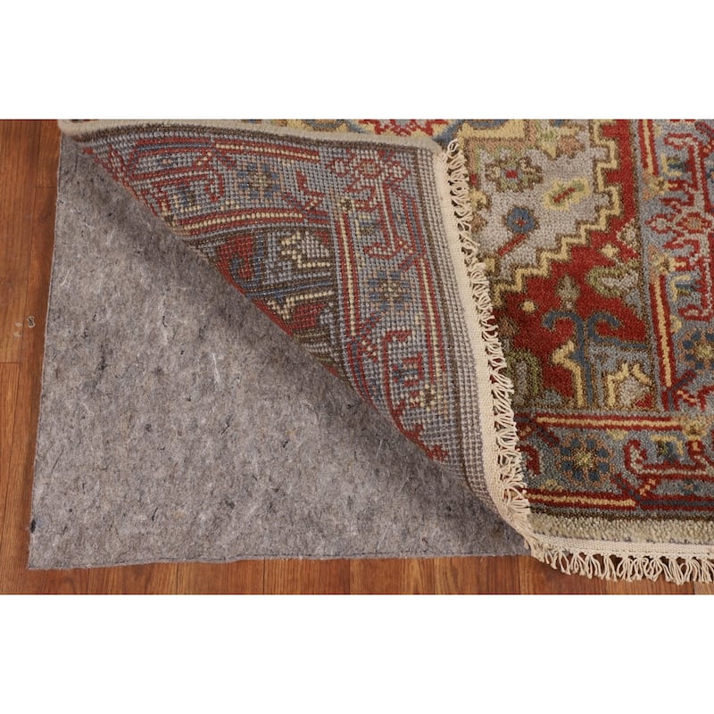 Geometric Gray Kazak Indian Runner Rug Handmade Wool Carpet - 2'6"x 7'11"