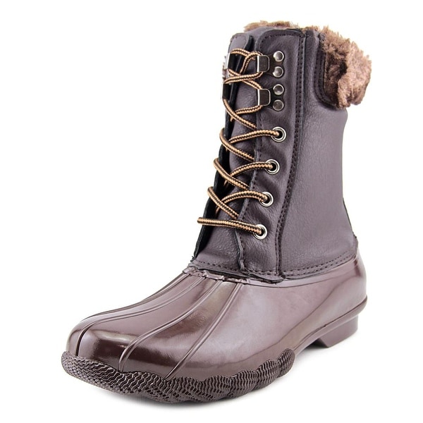 Steve Madden Tstorm Round Toe Leather Rain Boot