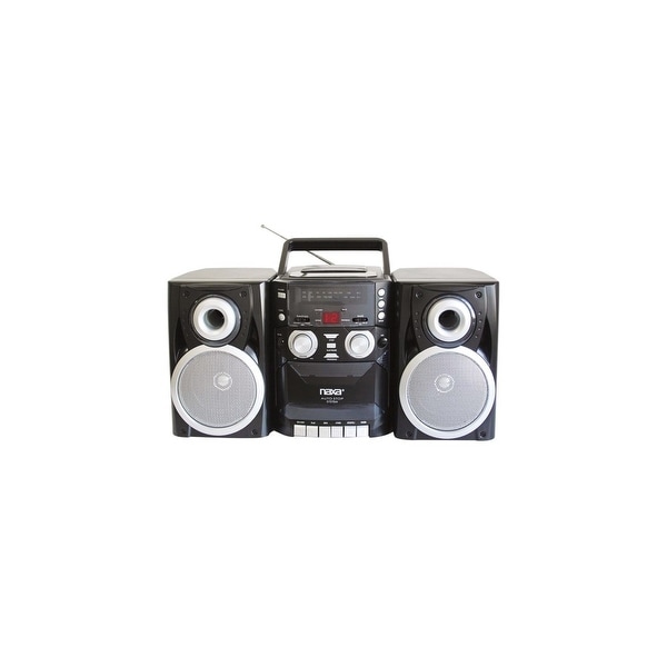 Naxa NPB426 Naxa NPB-426 Mini Hi-Fi System - 16 W RMS - iPod Supported - Black - CD Player, Cassette Recorder - AM, FM - 2