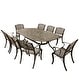 preview thumbnail 1 of 13, Outdoor Lattice 95-inch Bronze Oval Dining Set with Eight Arm Chairs