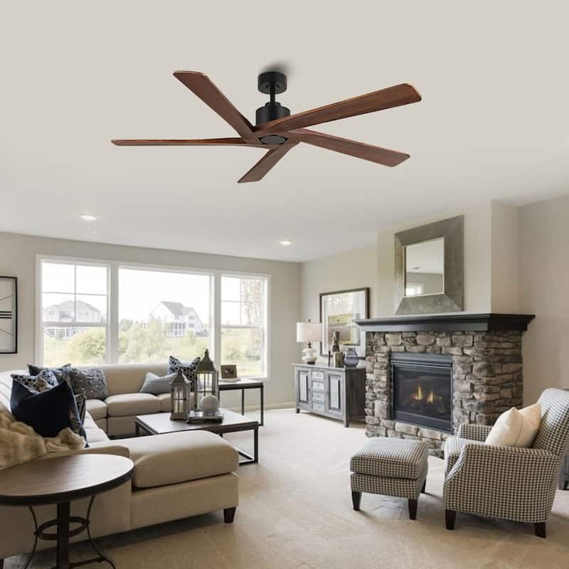 WINGBO 54 Inch DC Motor Indoor Ceiling Fan without Lights N/A On