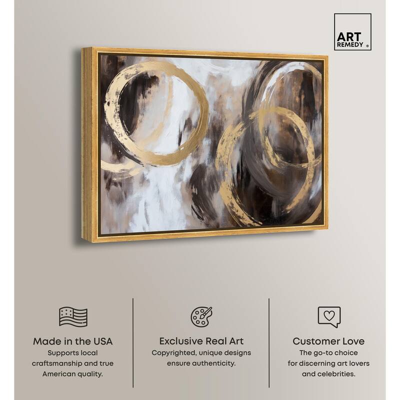 Swirling Forms with Gold Canvas by Art Remedy