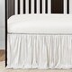 preview thumbnail 4 of 4, Ivory Velvet Girl 4pc Nursery Crib Bedding Set - Solid Color Off White Cream Crinkle Crushed Luxurious Elegant Boho Shabby Chic