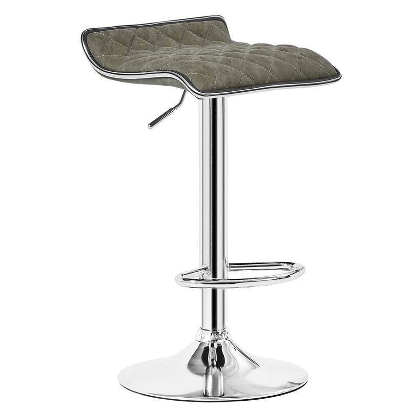 VECELO Barstools Adjustable Height Faux Leather Backless Modern Swivel Bar Stools (Set of 2)-Five colors