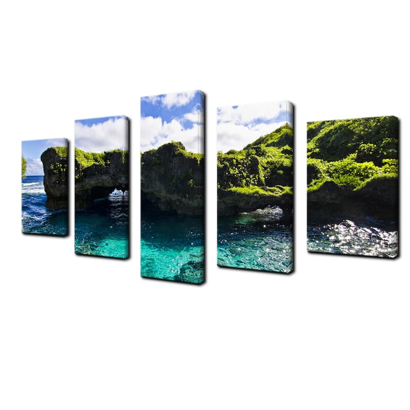 Ready2HangArt 'Seaglass II' 5-Piece Wrapped Canvas Wall Art Set