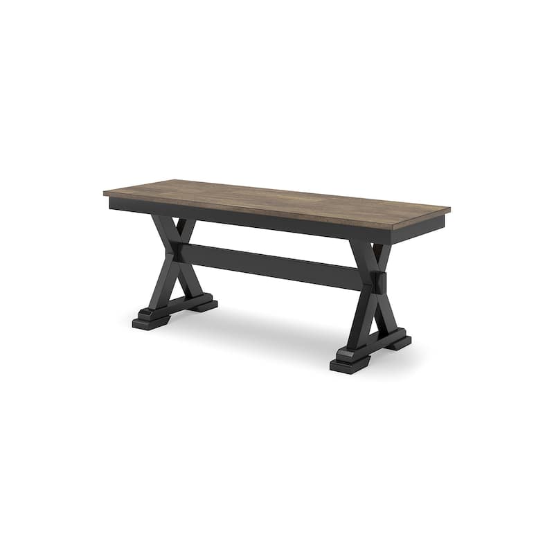 Signature Design by Ashley Wildenauer Brown/Black 50" Dining Bench - 48" W x 16" D x 19.25" H