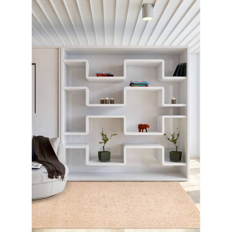 ECARPETGALLERY Hand-knotted Antalya Vintage Beige Wool Rug - 7'7 x 10'10