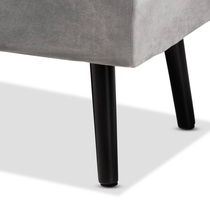 Caine Modern and Contemporary Velvet Wood Storage Bench