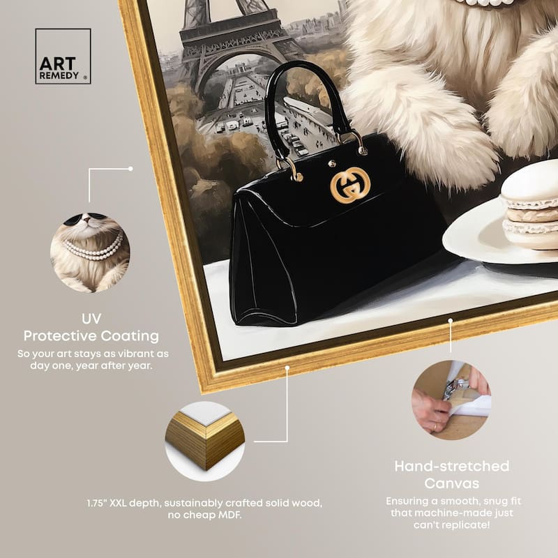 Cat in Paris Treats Canvas by Art Remedy