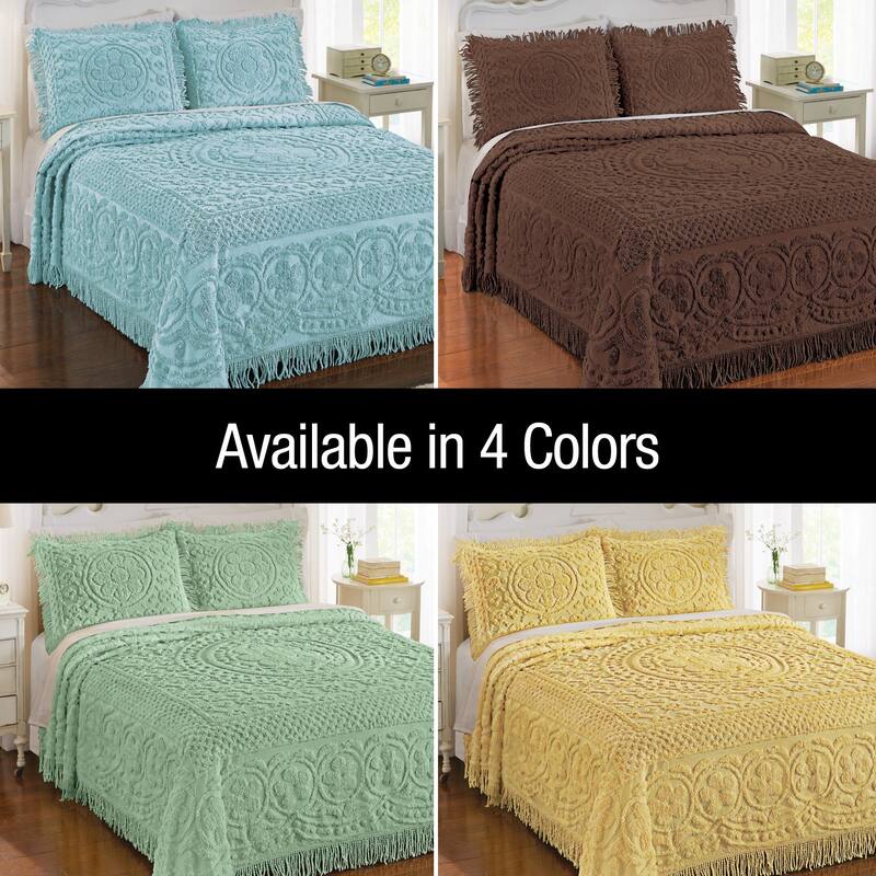 Calista Chenille Bedspread with Fringe Border
