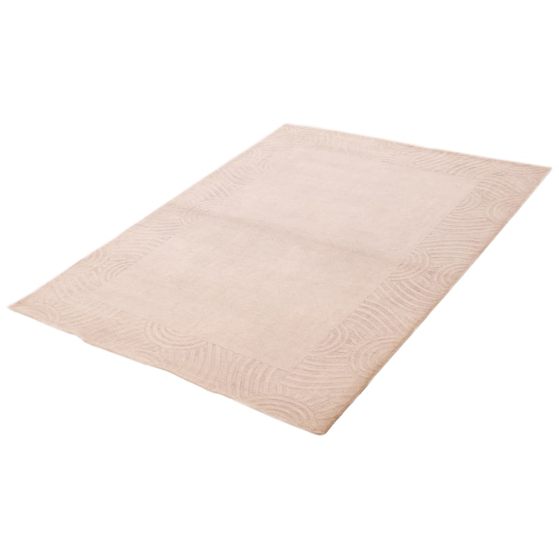 ECARPETGALLERY Hand Loomed Kashkuli Gabbeh White Wool Rug - 5'7 x 7'7