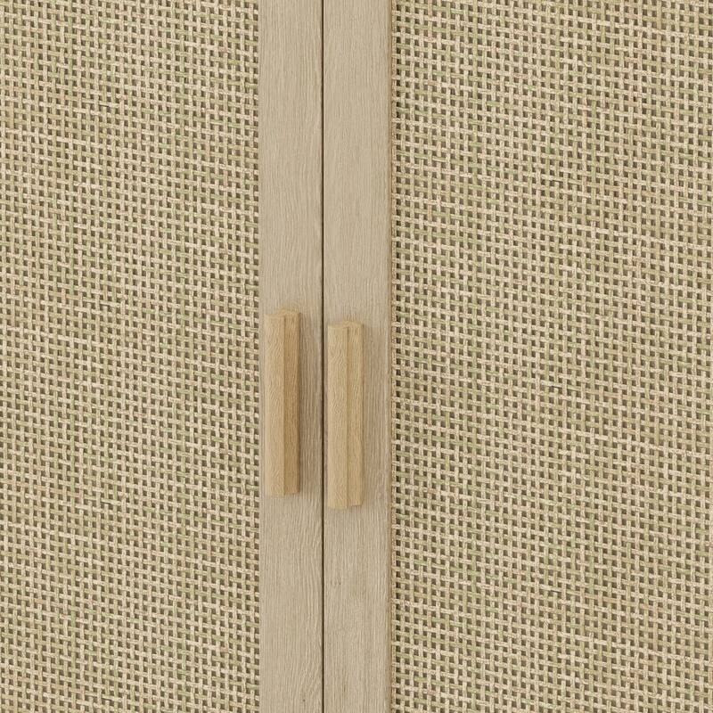 70" Rattan Buffet Cabinet with Storage, 4-Door Sideboard Buffet Cabinet with Adjustable Shelves